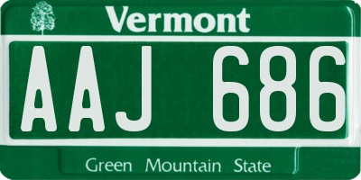 VT license plate AAJ686