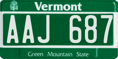 VT license plate AAJ687