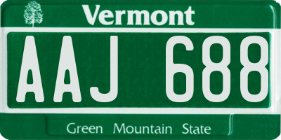 VT license plate AAJ688