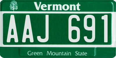 VT license plate AAJ691