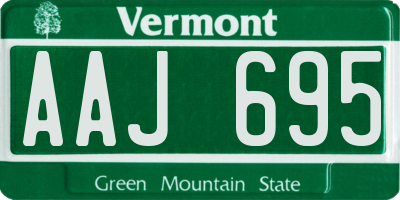 VT license plate AAJ695