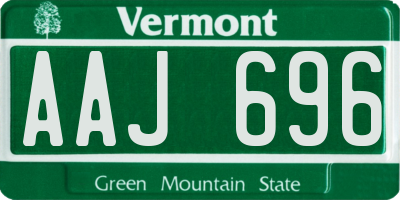 VT license plate AAJ696