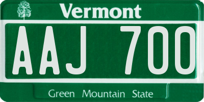 VT license plate AAJ700