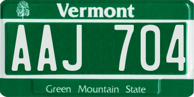 VT license plate AAJ704