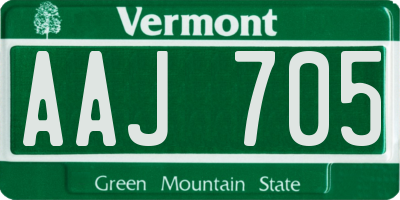 VT license plate AAJ705