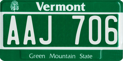 VT license plate AAJ706