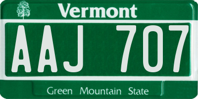 VT license plate AAJ707