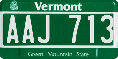 VT license plate AAJ713