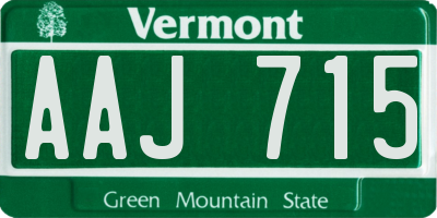 VT license plate AAJ715