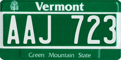 VT license plate AAJ723