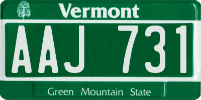 VT license plate AAJ731