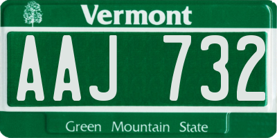 VT license plate AAJ732