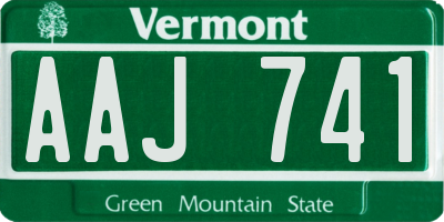 VT license plate AAJ741