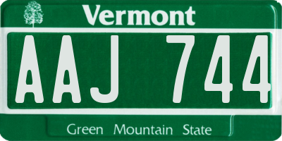 VT license plate AAJ744