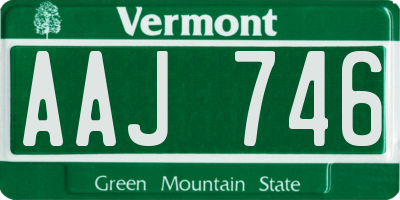 VT license plate AAJ746