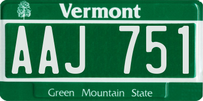 VT license plate AAJ751