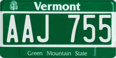 VT license plate AAJ755