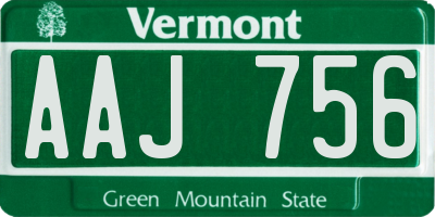 VT license plate AAJ756