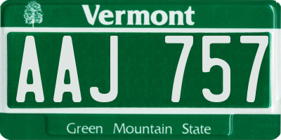 VT license plate AAJ757