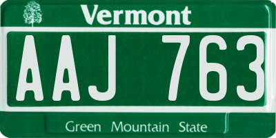 VT license plate AAJ763