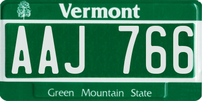 VT license plate AAJ766