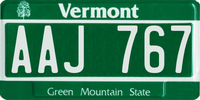 VT license plate AAJ767