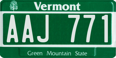 VT license plate AAJ771