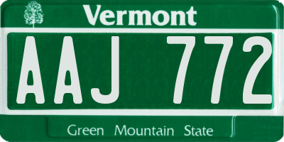 VT license plate AAJ772