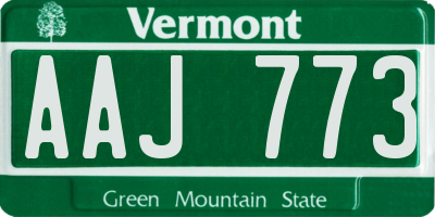 VT license plate AAJ773