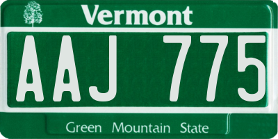 VT license plate AAJ775