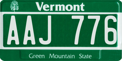 VT license plate AAJ776