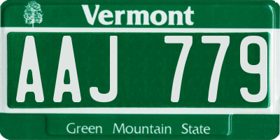 VT license plate AAJ779