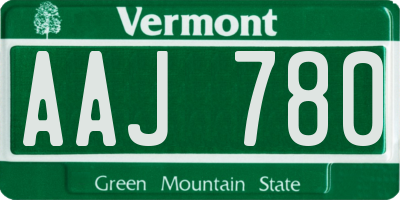 VT license plate AAJ780