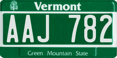 VT license plate AAJ782