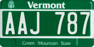 VT license plate AAJ787