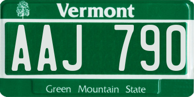 VT license plate AAJ790