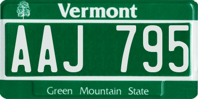 VT license plate AAJ795