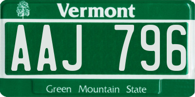 VT license plate AAJ796