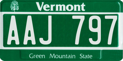 VT license plate AAJ797