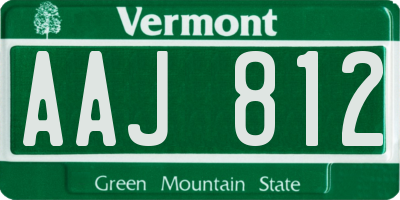 VT license plate AAJ812