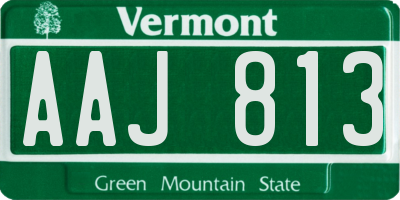 VT license plate AAJ813