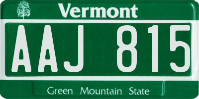 VT license plate AAJ815