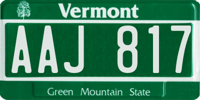 VT license plate AAJ817