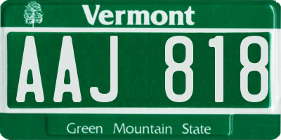 VT license plate AAJ818