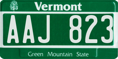 VT license plate AAJ823