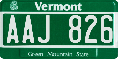 VT license plate AAJ826