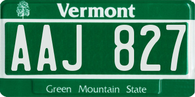 VT license plate AAJ827