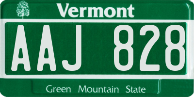 VT license plate AAJ828