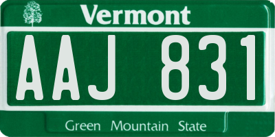 VT license plate AAJ831