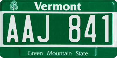 VT license plate AAJ841